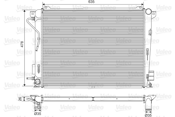 Radiator, racire motor 701600 VALEO