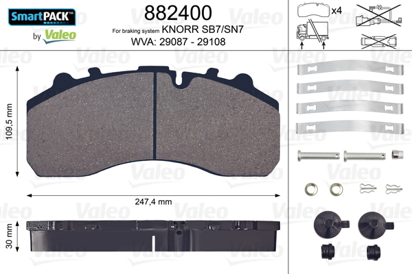 Set placute frana,frana disc 882400 VALEO