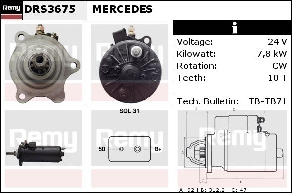 Starter DRS3675 REMY
