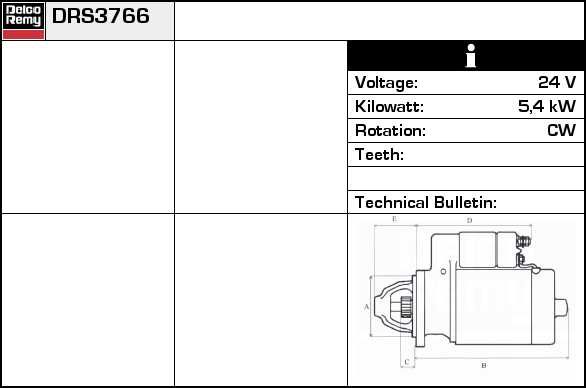 Starter DRS3766 REMY