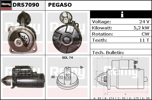 Starter DRS7090 REMY