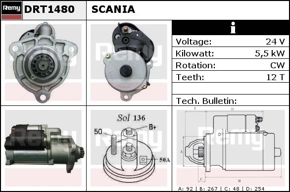Starter DRT1480 REMY