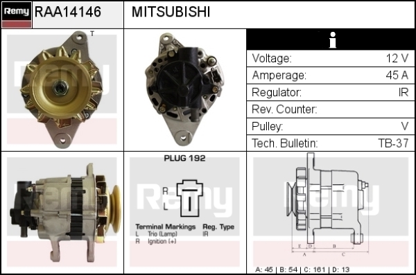 Generator / Alternator RAA14146 REMY