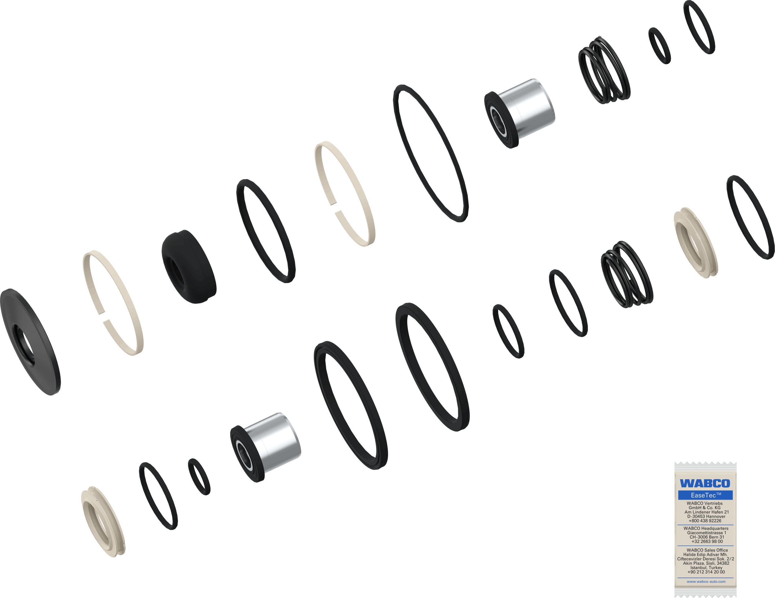 Set reparatie, supapa frana - frana de serviciu 4613159172 WABCO
