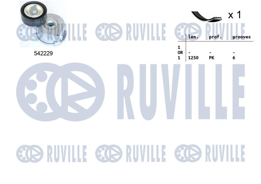Set curea transmisie cu caneluri 570193 RUVILLE