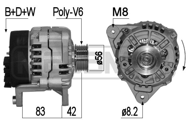 Generator / alternator 209102A ERA