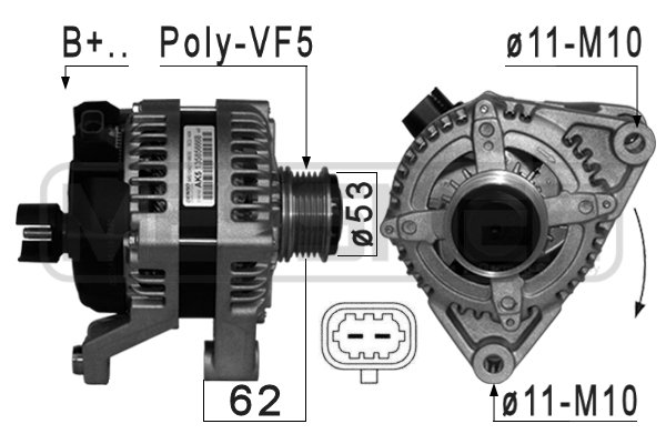 Generator / alternator 209115 ERA
