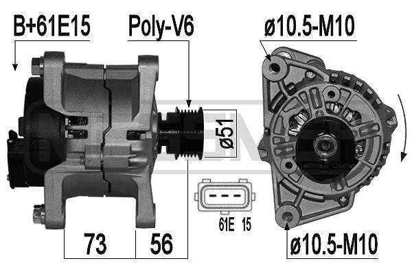 Generator / alternator 209161 ERA