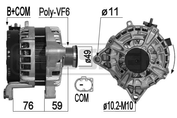 Generator / alternator 209255 ERA