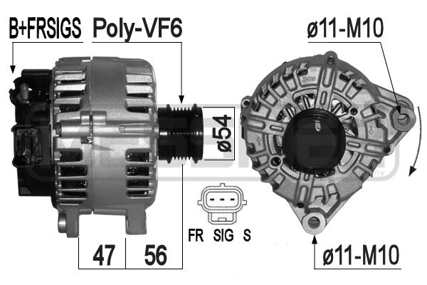 Generator / alternator 209313 ERA