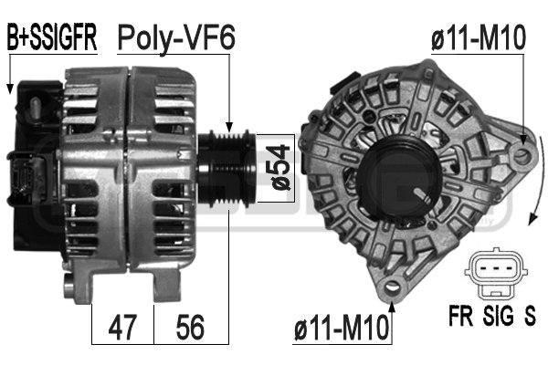 Generator / alternator 209314 ERA