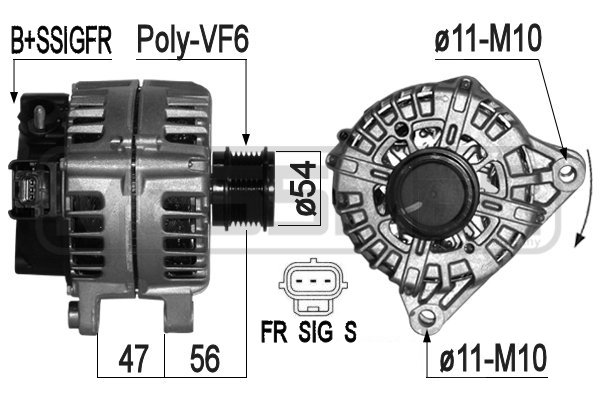 Generator / alternator 209315 ERA