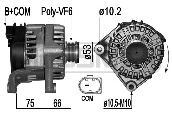 Generator / alternator 209325 ERA