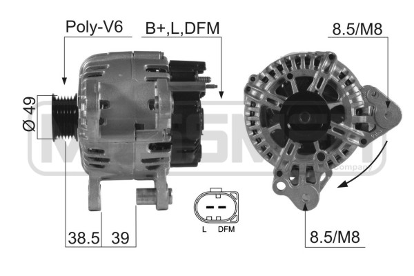 Generator / alternator 210544 ERA