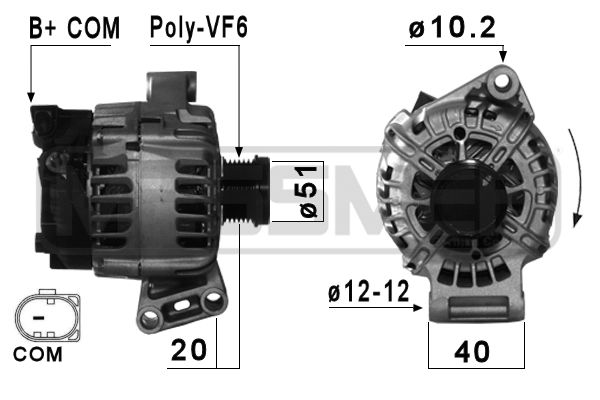 Generator / alternator 210861 ERA