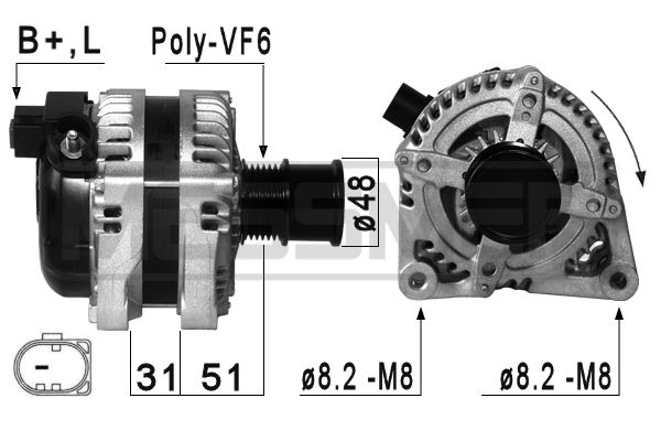 Generator / alternator 210872 ERA