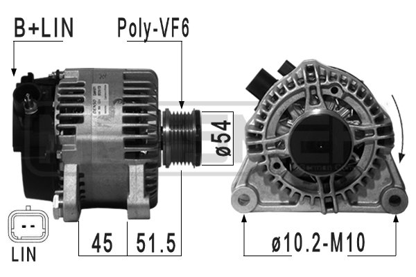 Generator / alternator 210946 ERA