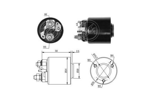 Solenoid, electromotor ZM491 ERA