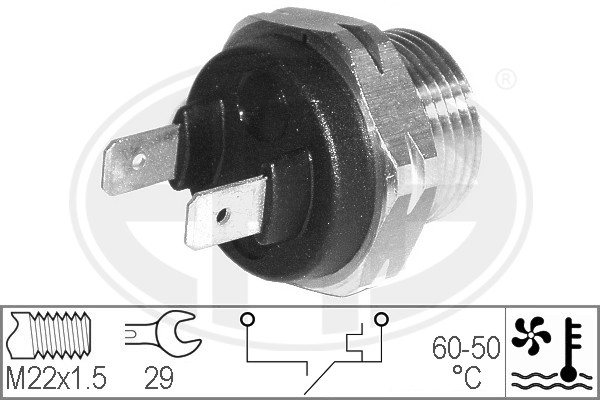Comutator temperatura, ventilator radiator 330173 ERA