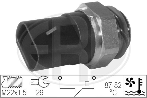 Comutator temperatura, ventilator radiator 330197 ERA