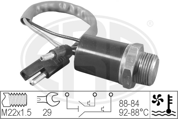 Comutator temperatura, ventilator radiator 330201 ERA