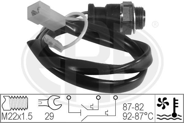 Comutator temperatura, ventilator radiator 330202 ERA