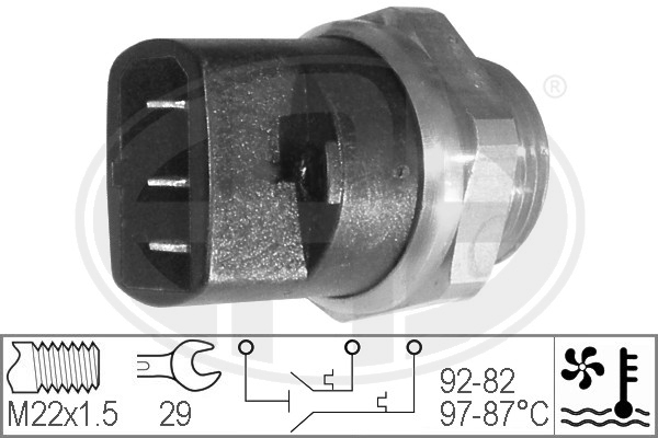 Comutator temperatura, ventilator radiator 330204 ERA