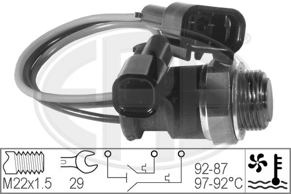 Comutator temperatura, ventilator radiator 330205 ERA