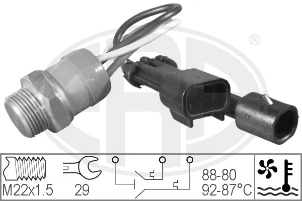 Comutator temperatura, ventilator radiator 330206 ERA