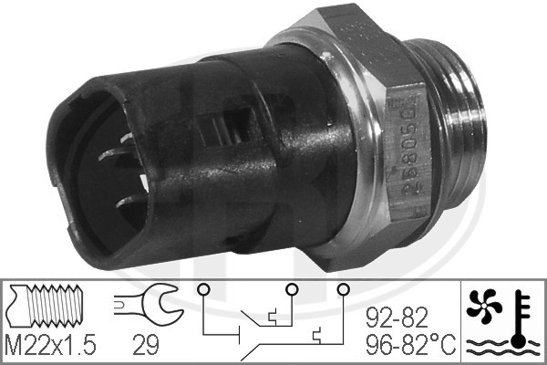 Comutator temperatura, ventilator radiator 330214 ERA