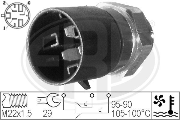 Comutator temperatura, ventilator radiator 330217 ERA