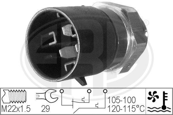 Comutator temperatura, ventilator radiator 330220 ERA