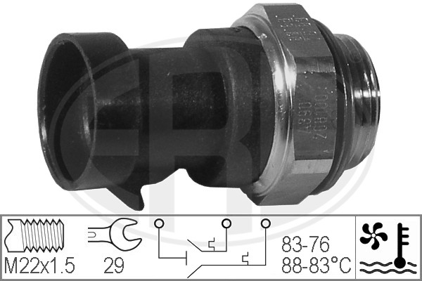 Comutator temperatura, ventilator radiator 330221 ERA