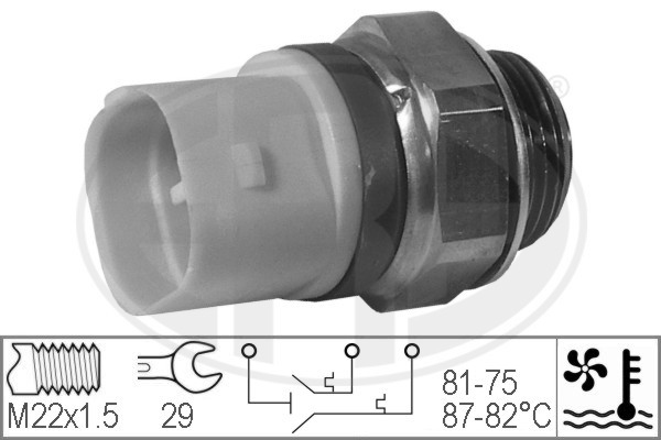 Comutator temperatura, ventilator radiator 330222 ERA