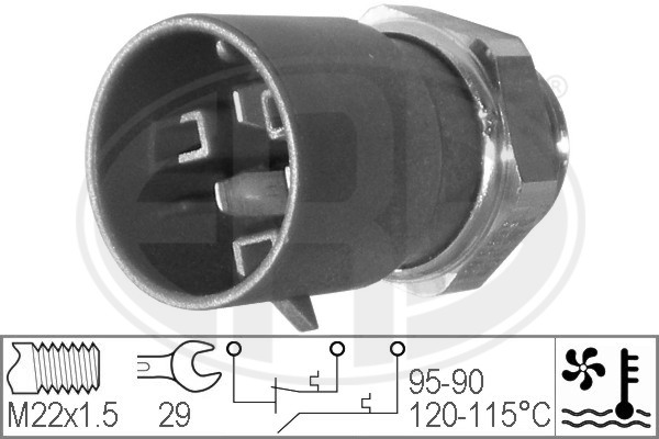 Comutator temperatura, ventilator radiator 330223 ERA