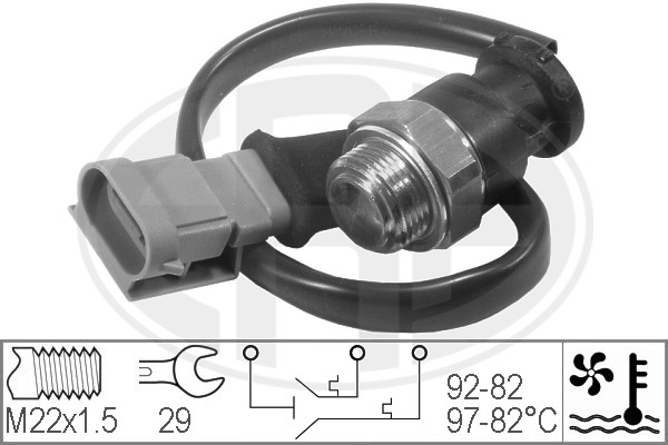 Comutator temperatura, ventilator radiator 330224 ERA