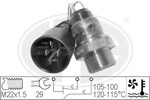 Comutator temperatura, ventilator radiator 330225 ERA