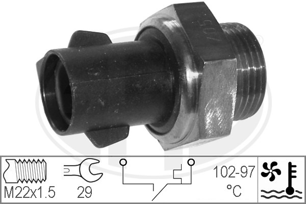 Comutator temperatura, ventilator radiator 330610 ERA