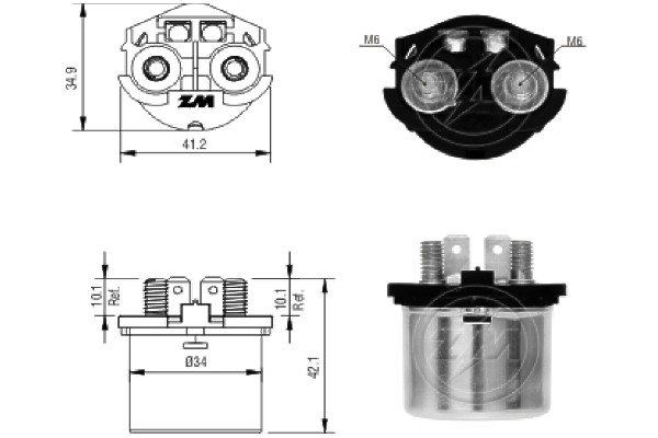 Solenoid, electromotor ZM1101 ERA