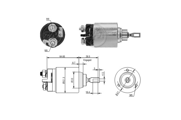 Solenoid, electromotor ZM1372 ERA