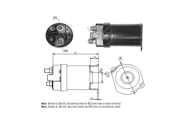 Solenoid, electromotor ZM1557 ERA