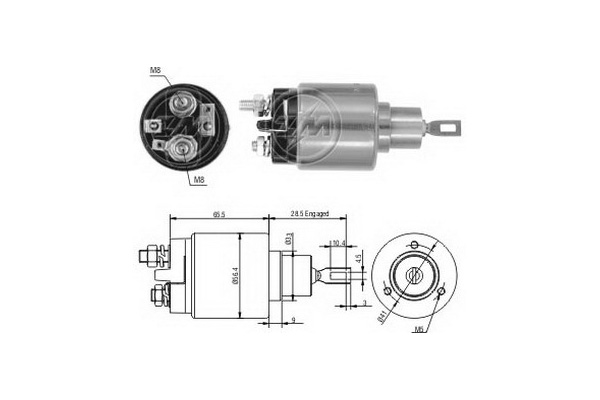 Solenoid, electromotor ZM1573 ERA