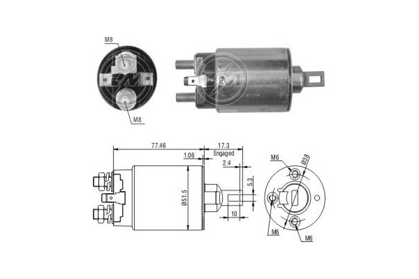 Solenoid, electromotor ZM1691 ERA