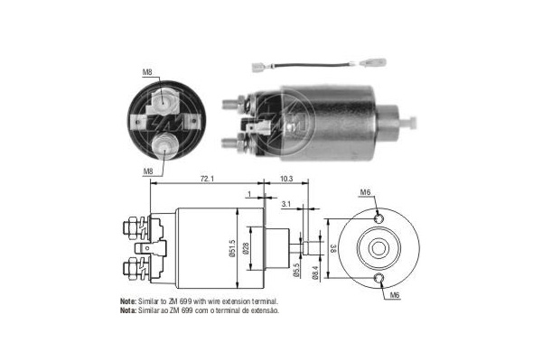 Solenoid, electromotor ZM1699 ERA