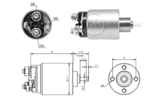 Solenoid, electromotor ZM1961 ERA