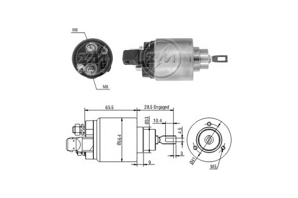 Solenoid, electromotor ZM1972 ERA
