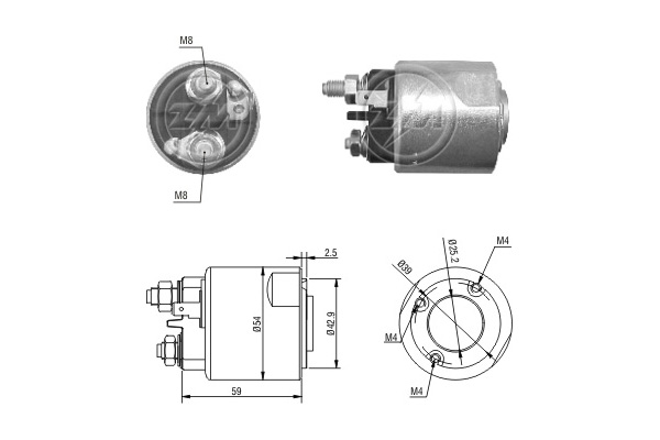 Solenoid, electromotor ZM2495 ERA