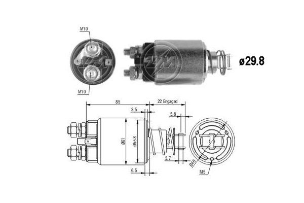 Solenoid, electromotor ZM655 ERA