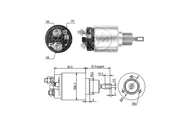 Solenoid, electromotor ZM2674 ERA