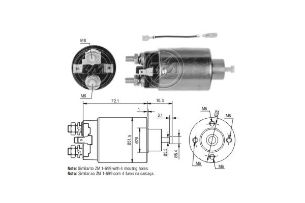 Solenoid, electromotor ZM2699 ERA